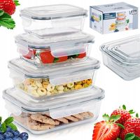Vilde Set de recipientes alimentarios de vidrio transparente