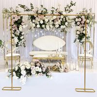 200 x 210cm Extra Large Gold Square Wedding Arches for Ceremony,Wedding Metal Arch Backdrop Stand for Party,Iron Garden Arch Balloon Arch Stand