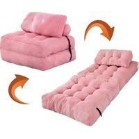 Canapé-lit pliant CHIGOODS avec coussins, fauteuil pliable avec dossier, canapé-lit portable une place pour salon et bureau 190 x 85 cm, rose