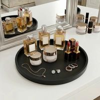 Plateau décoratif en silicone, 27 cm, rond, antidérapant, facile à nettoyer et incassable, pour parfums et cosmétiques.