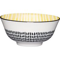 Kitchencraft Ciotole con piedini a forma di focus/stripe, 15,5 cm (Set di 4), ceramica, Multi/colore, 15,5 x 15,5 x 7,5 cm (5,5 x 15,5 x 7,5 cm)