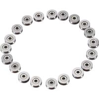 20Pcs 3x12x4mmV623ZZ V Groove Roulement à Billes Poulie,Guide de Rainure en V Miniature en Acier Poulie Roulement pour Système de Mouvement Linéaire de Rail