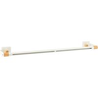 Barre de support d'accessoires personnalisable en acier inoxydable/ bambou - blanc mat - Tendance