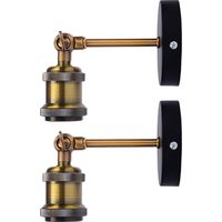 Stoex – Lot de 2 appliques murales rétro industrielles – Éclairage vintage Edison – Douille E27 – Métal plaqué cuivre et laiton – Pour maison, bar, café