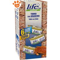 Life Cat Natural Multibox Tonno e Granchio - Confezione 6x50 Gr - Cibo Umido Gatti