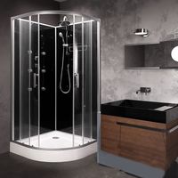 Vidalux Hydro SS710 Shower Cabin 1000 x 1000 Black Glass