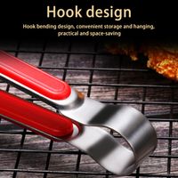 Pinces de Cuisine pour BBQ ManoMano Cuisine25 Pinces Barbecue Robustes avec Bec Denté en Acier Inoxydable Antidérapant Facile à Nettoyer pour Steak et Grillades 25,5 cm Rouge (Pack de 1)