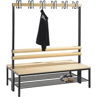 C+P, Banc de vestiaire BASIC double face, lattes en hêtre,