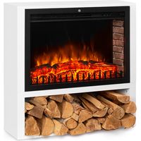 Klarstein – Cheminée électrique décorative 1000W/2000W – Télécommande – Effet flammes 3D-LED – Système anti-basculement – Pour espaces confinés