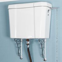 Traditional Cloakroom High Level Toilet Cistern White Ceramic Bathroom