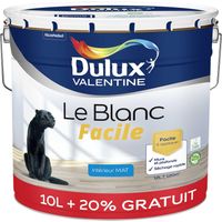 Peinture Le Blanc Facile Dulux Valentine Mat Blanc 10 L + 20%