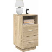 Mesilla de noche con 2 cajones-Mesita de noche-Mesapara Dormitorio roble sonoma 36x36x68 cm