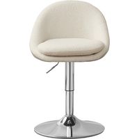Chaise Réglable Pivotante, avec Dossier et Socle, Crème et Gris