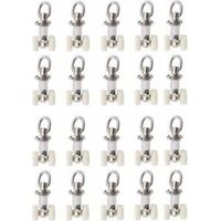 20 curtain track glider rollers, plastic double rollers, aluminum alloy, small