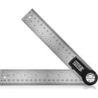 Règle D'angle Numérique, Rapporteur, Mesure de Longueur 400 mm et d'Angle en Acier Inoxydable avec Maintien, Zéro et Grand Ecran LCD, Système Mm/Inch, pour le Travail du Bois, Construction