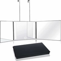 360° Mirror LED Makeup Mirror Lighted Makeup Mirror 360 Degree Hair Mirror 360 Degree Mirror Men's Hairstyle Mirror with Adjustable Height Stands for Makeup, Shower, Shaving