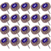 Pack of 20 flap discs with grain 80, sandpaper polishing disc Dremel flap disc 10 mm
