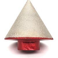M14 Fraise diamantée brasée pour aléser la pierre, la céramique, le carrelage et le verre Fraise à pointe conique de 48 mm de diamètre Filetage