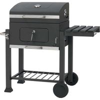 Holzkohlegrill 118x56x110 cm aus schwarz lackiertem Stahl - Melfi