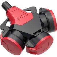 PC Electric 253712-sr Adaptateur triple caoutchouc 250 V rouge IP54 Y765943
