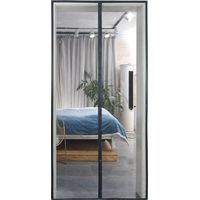 Moustiquaire Porte Magnétique 80x210cm Bande Adhésive Fermeture Automatique Maille Ultra Fine Installation sans Outil Facile pour Enfants et Animaux de Compagnie, Noir