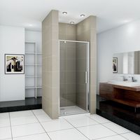 Pivot Shower Door 900x1850mm Single Door Shower Bath Enclosure Chrome Frame