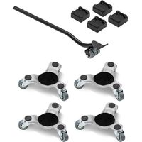 VEVOR 4 PCS Plataforma Rodante para Muebles Carga de 200 kg, Transportador de Muebles con 3 Ruedas Giratorias Triangulares y Panel de Acero al Carbono, Herramientas Deslizantes para Mover Muebles