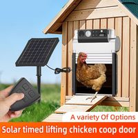 Porte automatique solaire intelligente pour poulailler : 4 modes (lumière, minuterie, télécommande, manuel), anti-pincement intelligent, répulsion par ultrasons, en alliage d’aluminium. Ouvre-porte au