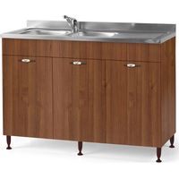 Sottolavello cucina componibile con ante 120 cm noce