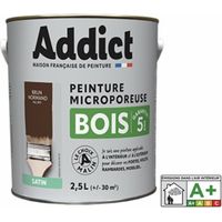 Peinture glycéro microporeuse 2.5L brun normand – Aspect satiné pour bois dur – Protection intérieure/extérieure – Régule l'humidité – Addict