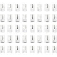 40 x Adhesive Curtain Hooks Set, Adhesive Wall Curtain Hook for Net Curtain Rods, No Drilling for Window Curtains (White)