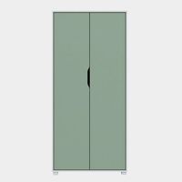Capaldo – Buffet mobile 2 tiroirs 78x36x170 cm – Couleur vert sauge – Design compact pour espaces réduits – Pieds en plastique antidérapants