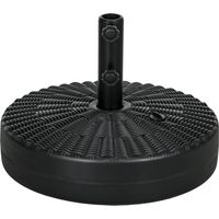 Pied de parasol Ø51x36 cm, lestage 22 kg eau ou 29 kg sable, compatible mâts 38-48 mm extérieur