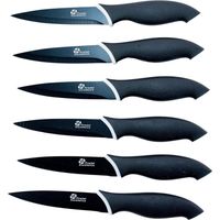 Pradel Excellence CC006N 6 Coltelli da Bistecca Lame antiaderenti Acciaio Inox Nero