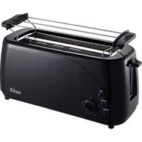 Zilan, tostapane a fessura lunga, tostatura automatica a 4 fette, XXL, 5 livelli di tostatura, accessorio per il pane, funzione di scongelamento, teglia raccoglibriciole
