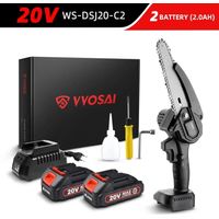 20V MT-SER sega a catena senza spazzole da 6 pollici Mini sega da potatura portatile senza fili utensile da taglio per sega elettrica per la lavorazione del legno portatile, 20V WS-DSJ20-C2