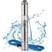 TolleTour Pompe de puits 370W Pompe Immergée pour Puits Profond, 4000 L/h, Hauteur 34 m, Câble 20 m, Pompe de Puits en Inox