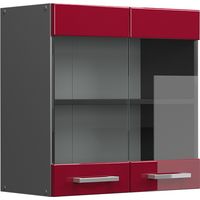 Armoire en verre R-Line, Rouge brillant, 60cm, Vicco