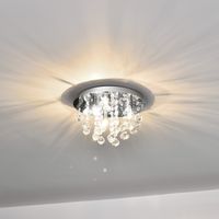 Plafoniera Rotonda Trio con 3 Fonti Luce e Cristalli Artificiali - Cromo/Argento lux.pro