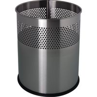 Cestino carta 15l H321xØ255mm tondo VA argento HELIT