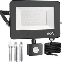 Projecteur LED Extrieur Dtecteur de Mouvement 50W, 5000LM Spot LED Extrieur tanche IP66 6500K Blanc Froid Pour Cour, Garage,Patio