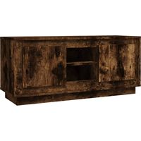 Mueble TV multimedia estantería para televisión buffet para televisión comedor salón dormitorio roble ahumado 102 x 35 x 45 cm madera contrachapada marrón 020027289