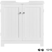 SoBuy Bathroom Vanity Unit Bathroom Storage Cabinet with 2 Doors,BZR18-II-W