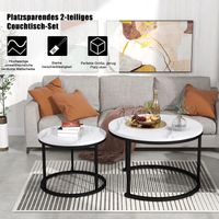 Runder Couchtisch 2er Set Satz Couchtisch Wohnzimmer Runder geschachtelter Beistelltisch 2 Runder Beistelltisch