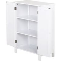 Armadietto da Bagno 2 Ripiani 2 Ante MDF Bianco 60x30x80cm
