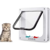 Chatières et portes manuelles Chatière intelligente chat porte 20 x 19 cm Blanc