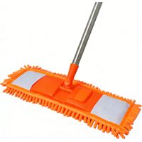 Chenille Mop - 360° Rotating Telescopic Handle - Flat Microfiber Mop for Hard Floors - Includes Replaceable Pad - 1 Piece