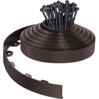 Vounot – Bordure de jardin flexible 20M en PVC – 40 piquets de 20cm – Hauteur 5cm – Résistante aux intempéries – Installation rapide et facile