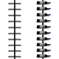 Yaheetech – Porte-bouteille mural en fer pour 10 bouteilles – Étagère à vin 126,2 x 27 x 10,5 cm – Installation facile avec vis incluses – Pour cave et restaurant