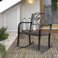 Rocking Chair Garden Chair de jardin design ancien en métal en bronze élégant ainsi que confortable pour patio et jardin